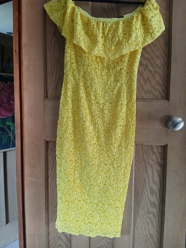 Zara basic yellow lace bardot - zara,