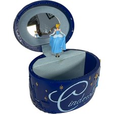 Disney Store Cinderella Music Jewellery Box Blue Decorative Collectible Working