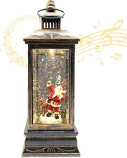 Musical Christmas Snow Globe Lantern with Timer 6h/18h USB Powered Santa Scene