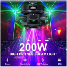 200W RGBW 6 Arms Rotate Laser