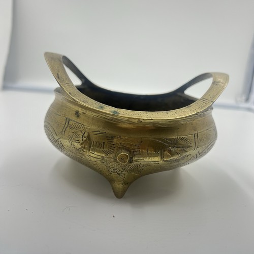 Vintage chinese brass censer - vintage,