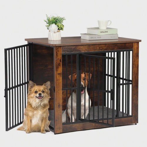 Dog crate furniture double - crate,