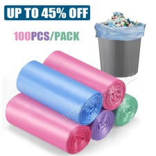 Small Bin Bags 100 Counts 5L Bin Liners Colorful Garbage Bags for Bathroom