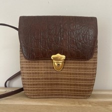 Summer Leather Small Handbag with Long Strap Brown Leather & Gold Hardware.