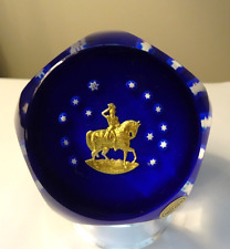 Saint Louis France 22K Gold George Washington Inlay Crystal Faceted Paperweight