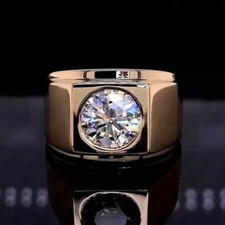 2.00 TCW Round Cut Solitaire Men's Engagement Wedding Ring Solid 9k Yellow Gold