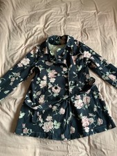 Joe Browns Button Up Navy Coat Jacket Floral Pattern.sz 18