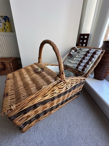 Wicker picnic basket - picnic, 4