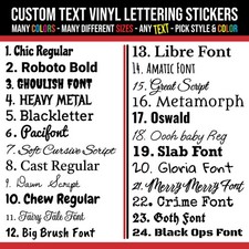 Custom Text Vinyl Lettering