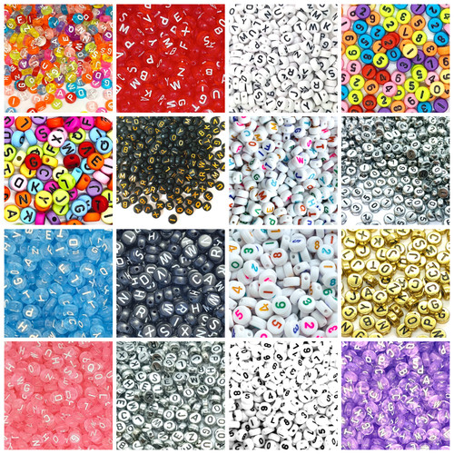 7x4mm flat round acrylic - 7x4mm, mixed