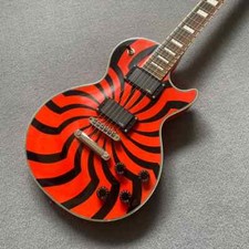 Factory Custom Orange Lp BFG Electric Guitar Zakk Wylde Black Buzzsaw Bullseye