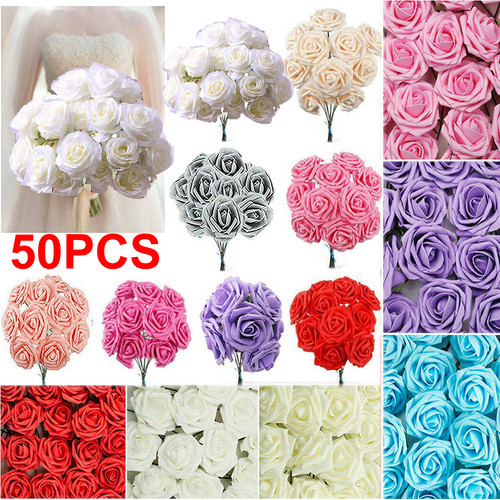 50pcs artificial flowers foam - 50pcs,