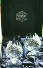 Stuart Crystal Hamilton Brandy Glass Set of 2 Vintage Mint in Box