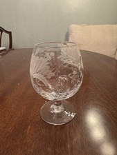 Royal Brierley Crystal HONEYSUCKLE Brandy Glass  flower cut