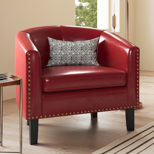 Faux leather club chair accent - club,