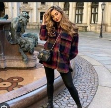 Zara Xs Wool Blend Shacket