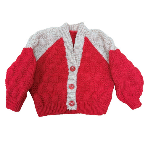 Hand knitted red and - knitted,,