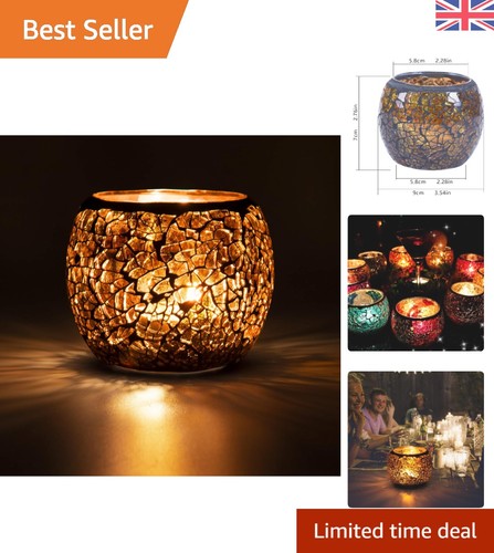 Handmade mosaic glass candle - glass,