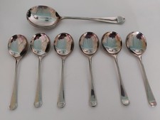 Resilco Rustless Nickel Silver Dessert Spoon Set Made In Sheffield Boxed Vintage