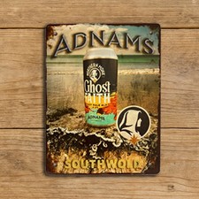 Vintage Adnams Beer Sign – rust effect Craft Ale Tin Bar Wall decor Plaque