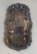 AMERICAN VICTORIAN  LARGE SILVER PLATE ON COPPER  SERVING TRAY 13 x 7"