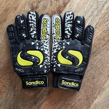 Brand New Sondico Football Gloves Black White & Yellow Size 7