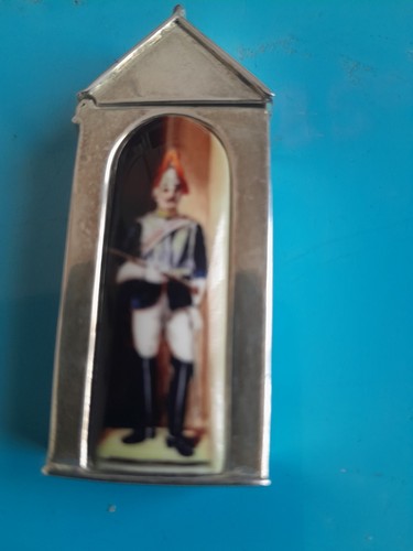 Silver hand painted enamel - &,
