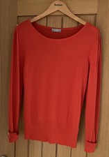 Wallis Orange Jumper with Gold Button Detail – Size 12 - Smart autumn  GC
