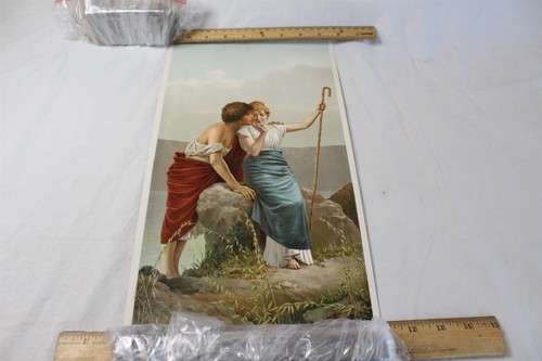 Antique 1894 lithograph wooing - 1894,