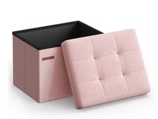 Songmics Storage Ottoman | Foldable Small Ottoman Foot Rest 31 X41 CM