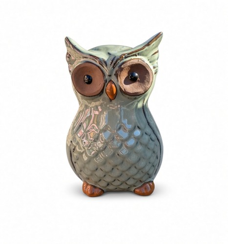 Green barn owl garden ornament - green,