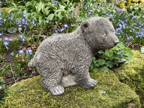 Stone garden standing - garden, bear