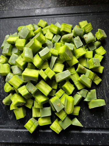 Opuntia pad prickly - prickly, cut