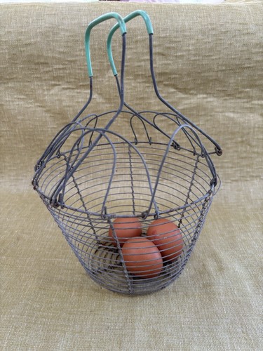 Vintage french wire egg - vintage, basket