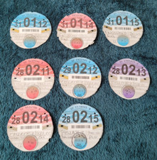 8 X Original Road Tax Discs - from 2011-2015 Ford/Daihatsu c/w Tax Holder