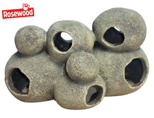 CAVE ROCK HIDE PEBBLE LARGE TUNNEL AQUARIUM ORNAMENT FISH TANK DECORATION NEW