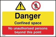 Danger Confined space  Sign or