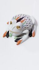 Hollohaza Porcelain Frog. Fishnet Pattern.