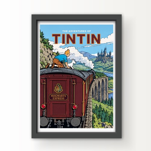 Tintin highlands express art - tintin,