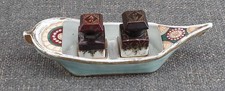 Vtg Unique Porcelain Inkwell Gondola Boat