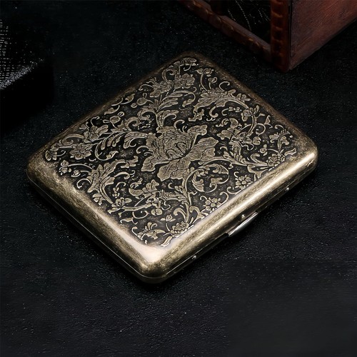 Vintage metal cigarette case - metal,