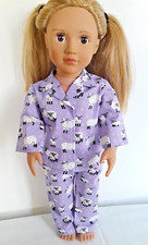 Lilac Sheep Pyjamas for 18" doll, American Girl, Our Generation etc.