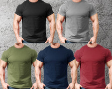 Mens Gym Fit T Shirt Plain