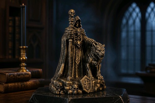 Gothic reaper with hellhound - gothic,
