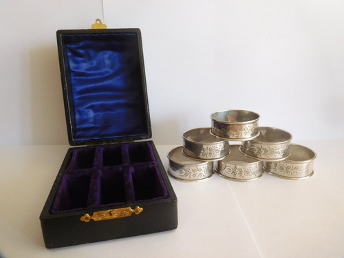 Antique set six silver - set,