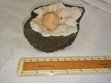 Stilbite Crystal on Quartz Druzy Matrix – Zeolite Mineral Specimen