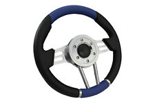 BLACK BLUE CHROME D1 310mm AFTERMARKET SPORTS STEERING WHEEL FOR SUBARU
