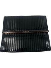 Ted Baker Clutch Bag Quilted Patent Leather Black T2160 HS8