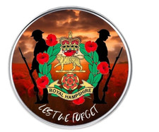 Royal Hampshire Regiment remembrance lest we forget lapel pin badge 25mm
