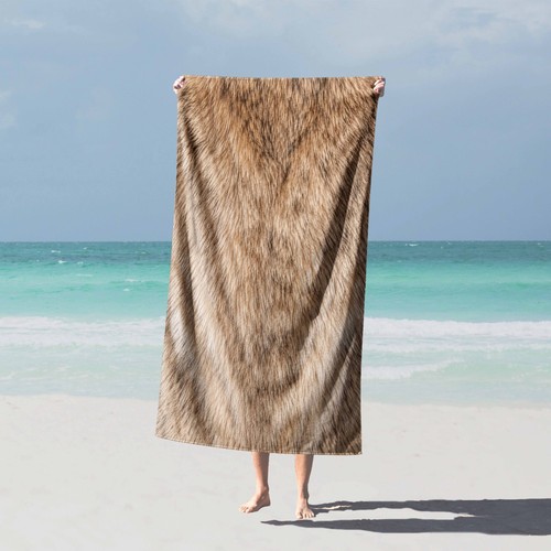 Rabbit fur print towel - fur,